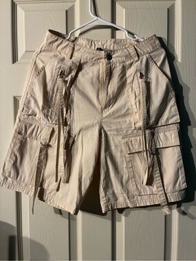 Divided Cream Utility Shorts